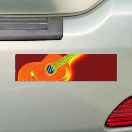 Pop Art Classical Guitar Bumpersticker (Op auto)