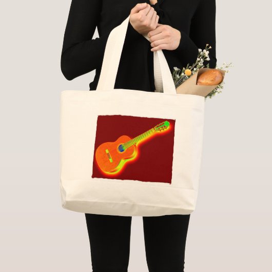 Pop Art Classical Guitar Grote Tote Bag (Voorkant (product))
