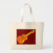 Pop Art Classical Guitar Grote Tote Bag (Voorkant)