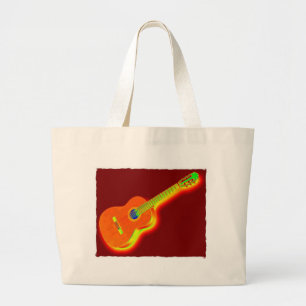 Pop Art Classical Guitar Grote Tote Bag