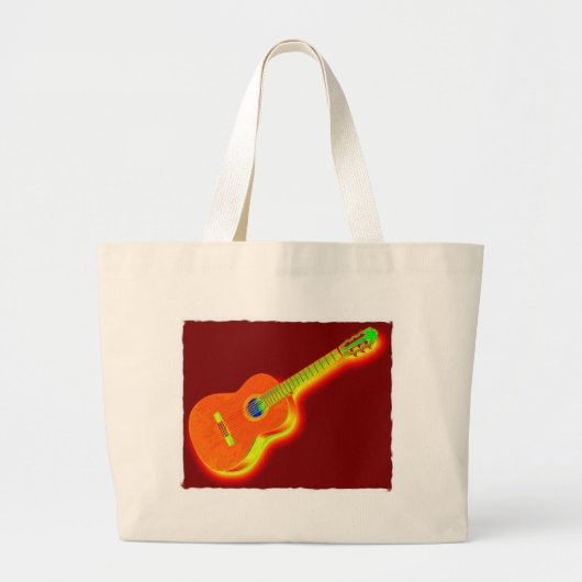 Pop Art Classical Guitar Grote Tote Bag (Voorkant)
