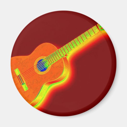 Pop Art Classical Guitar Magneet (Voorkant)