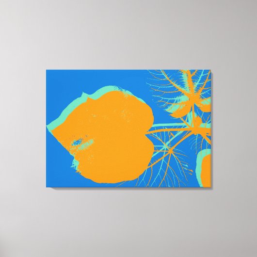 Pop Art Close-up Leaf Abstract Canvas Afdruk (Voorkant)