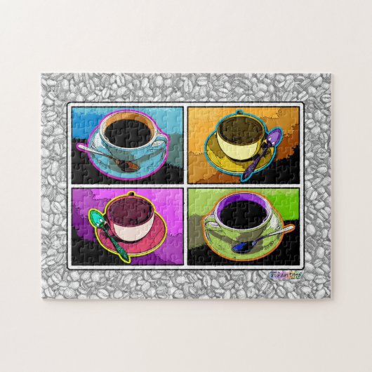 Pop Art Coffee Cups Puzzle Legpuzzel (Horizontaal)