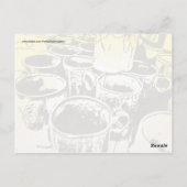 Pop Art Coffee Mugs Waterverf Afdrukken in geel Briefkaart (Achterkant)