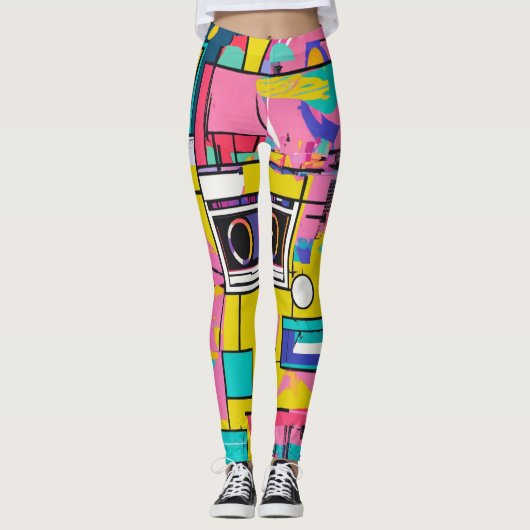 Pop art collage leggings (Voorkant)