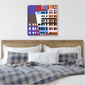 Pop Art Colorful City Pattern Canvas Afdruk (Insitu (Slaapkamer))