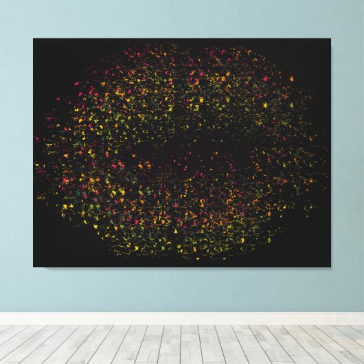 Pop Art Colorful Lips Canvas Afdruk (Insitu (Houten vloer))