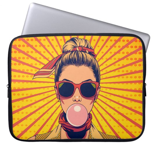  Pop Art Colorido  Arte Moderna Vibrante  Laptop Sleeve (Voorkant)
