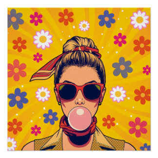 Pop Art Colorido Arte Moderna Vibrante Perfect Poster