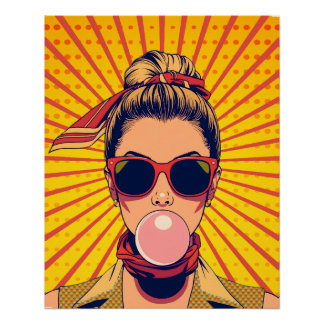 Pop Art Colorido Arte Moderna Vibrante Perfect Poster