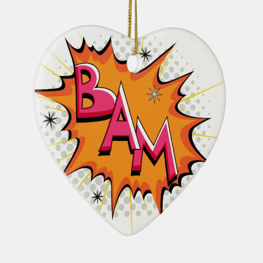 Pop Art Comic Bam! Keramisch Ornament (Rechts)