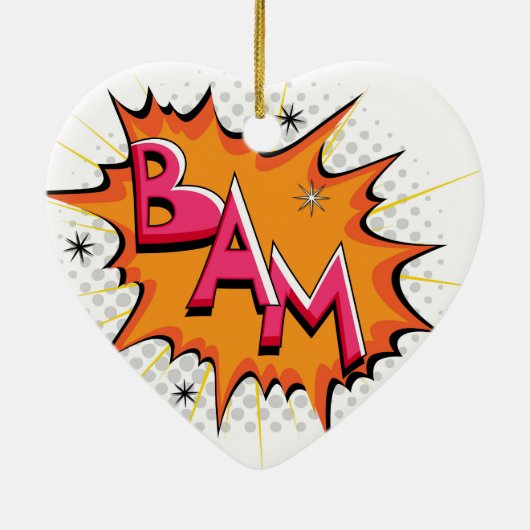 Pop Art Comic Bam! Keramisch Ornament (Achterkant)