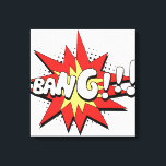 Pop Art Comic Bang! Canvas Afdruk<br><div class="desc">Deze retro stripstijl Bang! is perfect voor elke superheldenverzamelaar of liefhebber jongen. De heldere beelden hebben harde lijnen en vettige kleuren.</div>