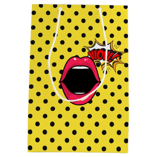 Pop Art Comic Birthday Party Medium Cadeauzakje (Achterkant)