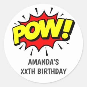 Pop Art Comic Birthday Party Ronde Sticker
