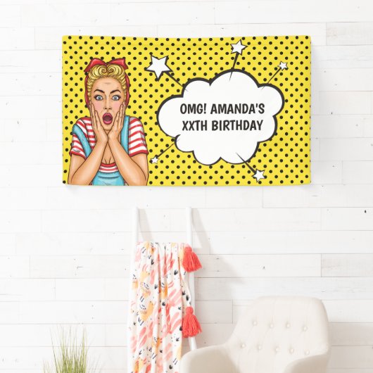 Pop Art Comic Birthday Party Spandoek (Insitu)