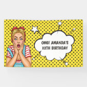 Pop Art Comic Birthday Party Spandoek (Horizontaal)