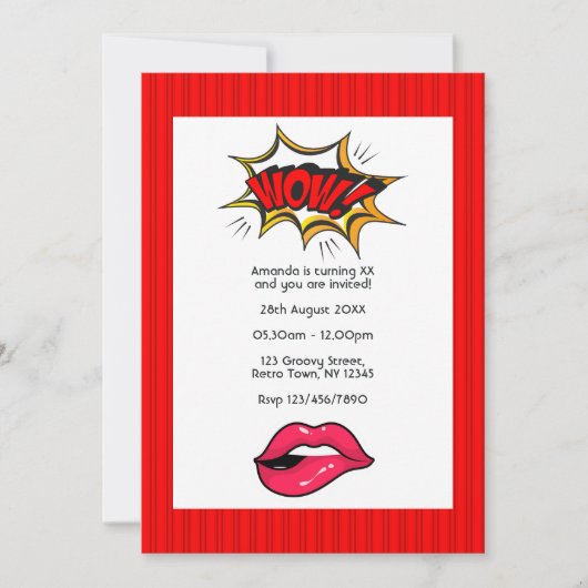 Pop Art Comic Birthday Party - Uitnodiging (Voorkant)