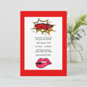 Pop Art Comic Birthday Party - Uitnodiging (Staand voorkant)
