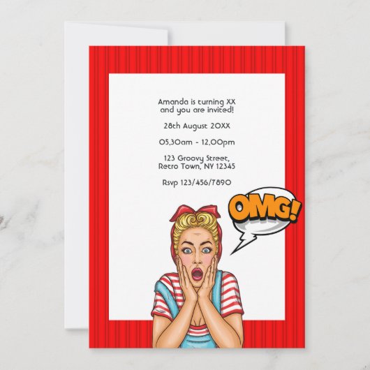 Pop Art Comic Birthday Party - Uitnodiging (Voorkant)