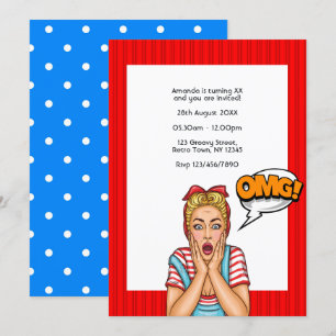 Pop Art Comic Birthday Party - Uitnodiging