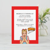 Pop Art Comic Birthday Party - Uitnodiging (Staand voorkant)