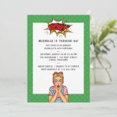 Pop Art Comic Birthday Party - Uitnodiging (Staand voorkant)