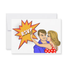 Pop Art Comic Book Hoesje Wedding Response Card