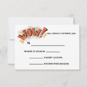 Pop Art Comic Book Hoesje Wedding Response Card RSVP Kaartje (Achterkant)