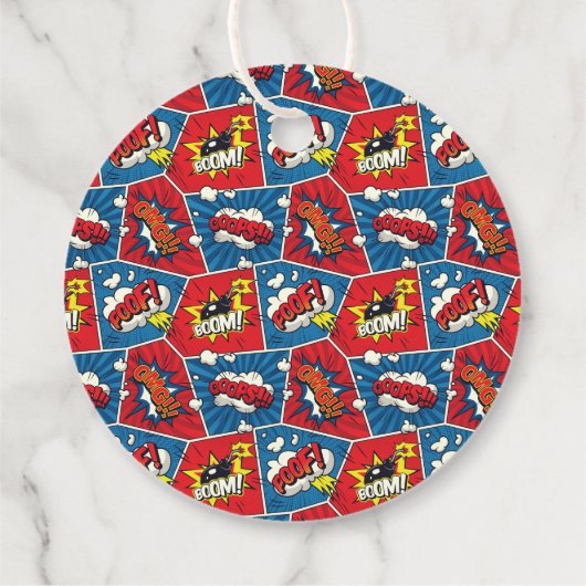 Pop Art Comic Book Panels Bedankjes Labels (Achterkant)