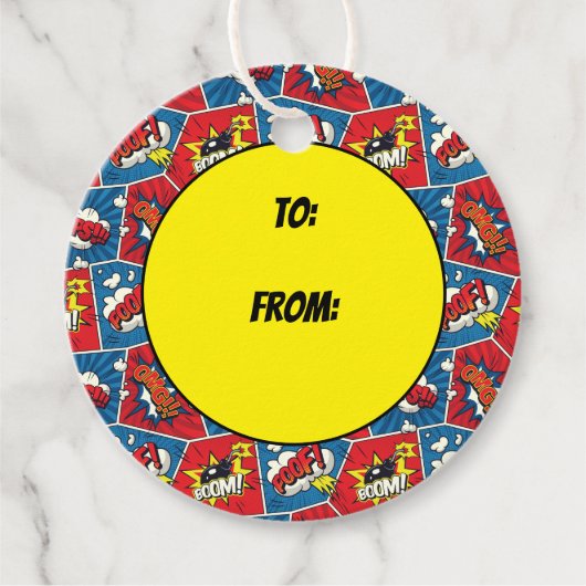 Pop Art Comic Book Panels Bedankjes Labels (Voorkant)