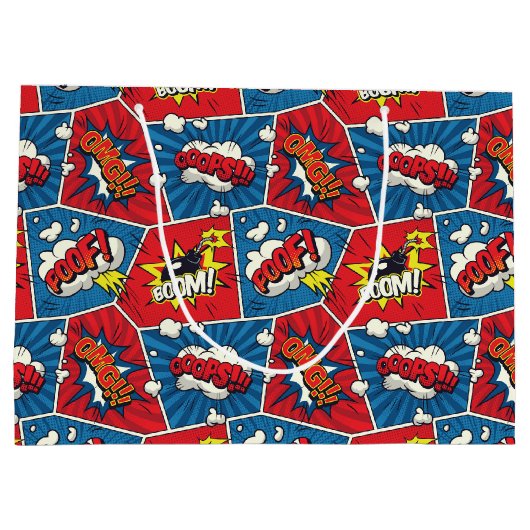 Pop Art Comic Book Panels Groot Cadeauzakje (Achterkant)