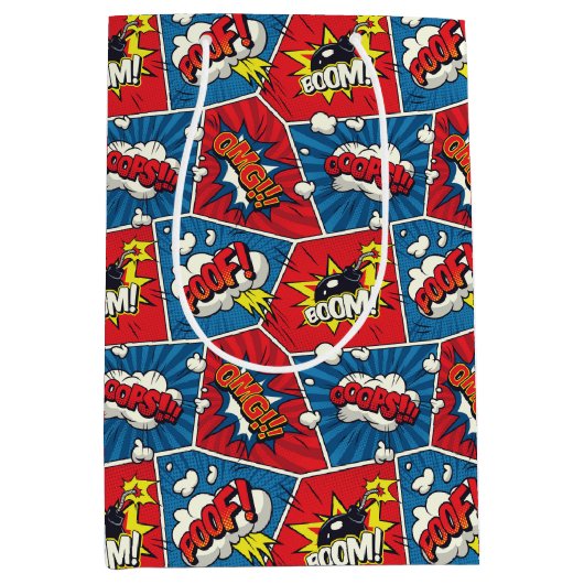 Pop Art Comic Book Panels Medium Cadeauzakje (Voorkant)