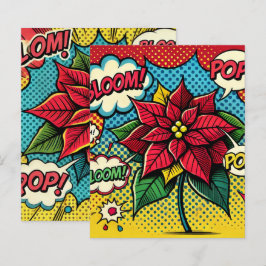 Pop Art Comic Book Poinsettia Scrapbook Paper