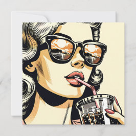 Pop Art Comic Book  Vrouw Drink Soda