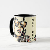 Pop Art Comic Book  Vrouw Drink Soda Mok (Voorkant links)