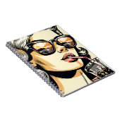 Pop Art Comic Book  Vrouw Drink Soda Notitieboek (Rechterzijde)