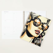 Pop Art Comic Book  Vrouw Drink Soda Planner (Display)