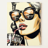 Pop Art Comic Book  Vrouw Drink Soda Planner (Achterkant)