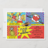 Pop Art Comic Book Wedding Invitation Kaart (Voorkant)