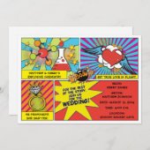 Pop Art Comic Book Wedding Invitation Kaart (Voorkant / Achterkant)