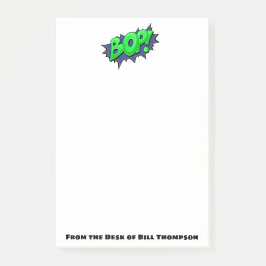 Pop Art Comic Bop! Super Hero Gift Gepersonaliseer Post-it® Notes (Voorkant)
