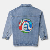 Pop Art Comic Grafisch Zesentwintig Voetbalster Denim Jacket (Achterkant)