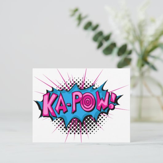 Pop Art Comic Ka-Pow! Briefkaart (Staand voorkant)