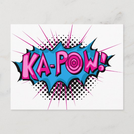Pop Art Comic Ka-Pow! Briefkaart (Voorkant)