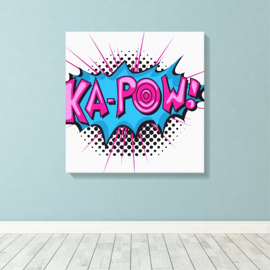 Pop Art Comic Ka-Pow! Canvas Afdruk (Insitu (Houten vloer))