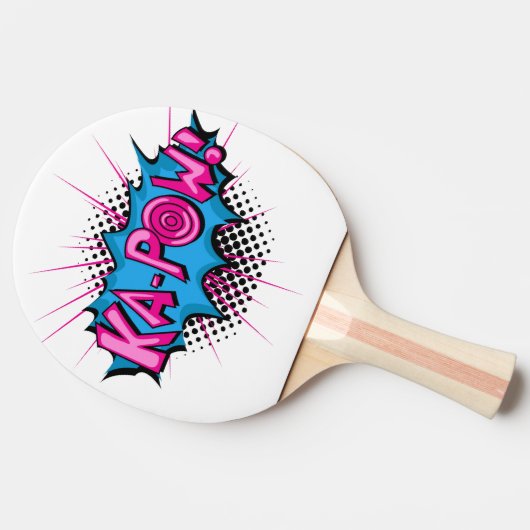 Pop Art Comic Ka-Pow! Tafeltennisbatje (Zijkant)