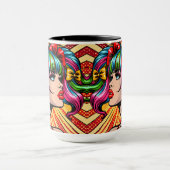  Pop Art Comic Meisje met strikken Mok (Midden)