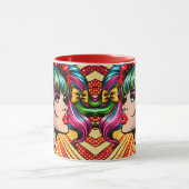  Pop Art Comic Meisje met strikken Mok (Midden)